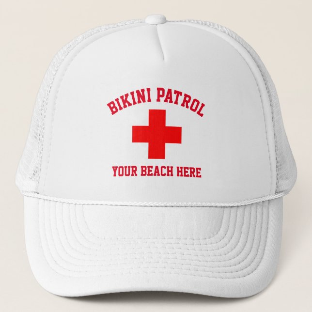 Bikini Patrol Lifeguard Personalize Trucker Hat (Front)