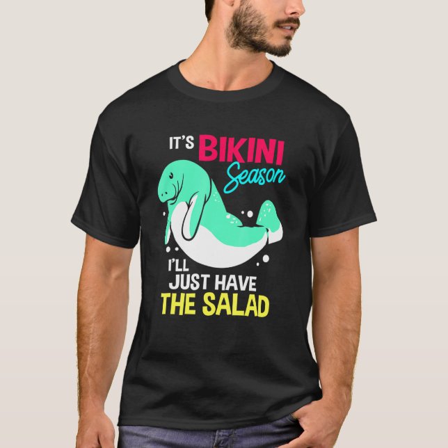 Bikini Season Summer Manatee T-Shirt (Front)