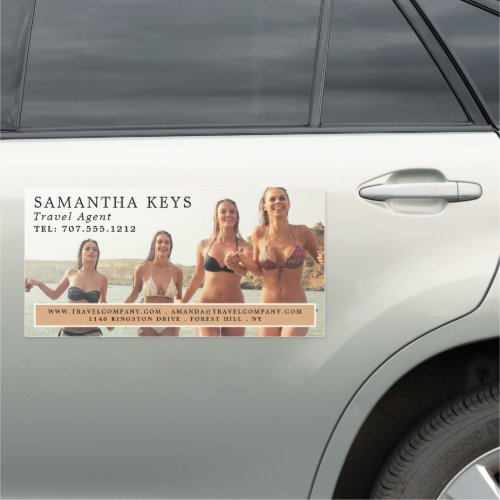 Bikini Vacation Travel Agent Car Magnet