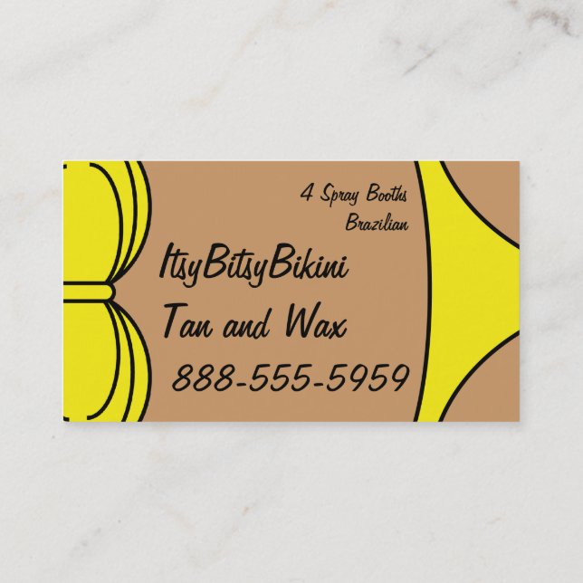 Bikini Yellow Business Card (Back)