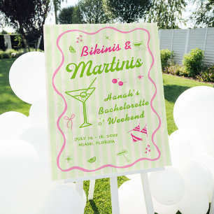 Bikinis and Martinis Bach Party Welcome Acrylic Sign
