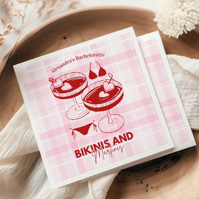 Bikinis And Martinis Bachelorette Napkins (Creator Uploaded)