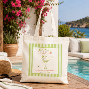 Bikinis and Martinis Bachelorette Party Bach Favor Tote Bag