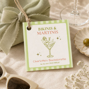 Bikinis and Martinis Bachelorette Party Beach Bach Favor Tags