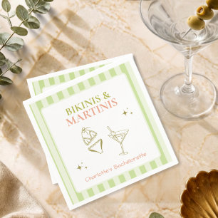 Bikinis and Martinis Bachelorette Party Beach Bach Napkins