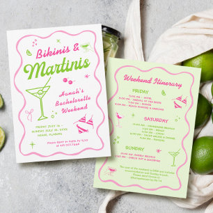 Bikinis and Martinis Bachelorette Party Invitation