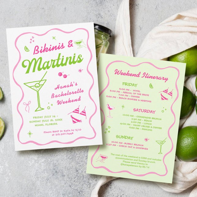 Bikinis and Martinis Bachelorette Party Invitation (Creator Uploaded)