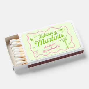 Bikinis and Martinis Bachelorette Party Matchboxes