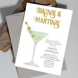 Bikinis and Martinis Bachelorette Party Weekend Invitation
