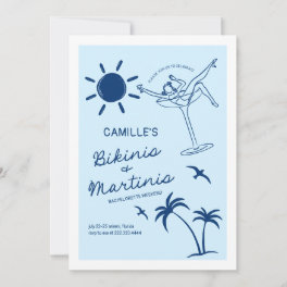 Bikinis and Martinis Bachelorette Weekend Invitation