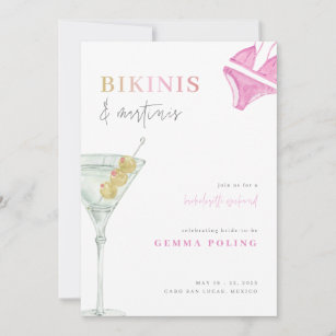 Bikinis and Martinis Bachelorette Weekend Invite