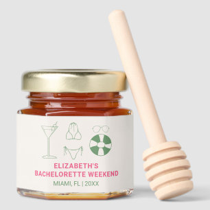 Bikinis and Martinis Bachelorette Weekend Party Honey Jar Favors