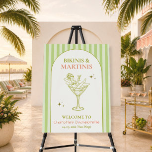 Bikinis and Martinis Bachelorette Welcome Sign