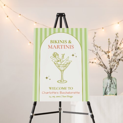 Bikinis and Martinis Bachelorette Welcome Sign