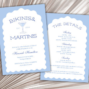 Bikinis And Martinis Beach Bachelorette Weekend Invitation