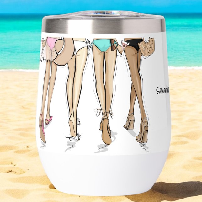 Bikinis and Martinis Bikini Bathing Suit Fashion Thermal Wine Tumbler (Creator Uploaded)