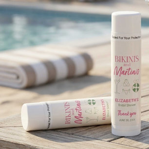Bikinis and Martinis Bridal Shower Weekend Party Lip Balm