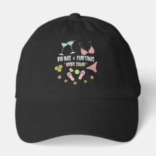 Bikinis and Martinis Bride Squad Beach Vibes Hat