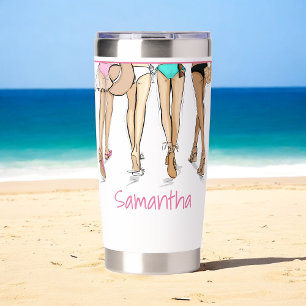 Bikinis and Martinis Chic Fashion Beach Custom Insulated Tumbler