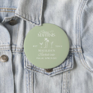 Bikinis and martinis Elegant vintage bachelorette Button