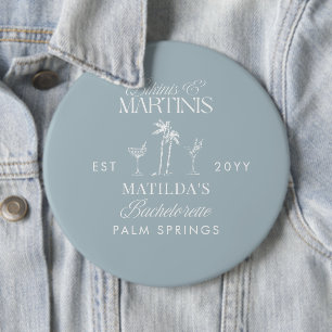 Bikinis and martinis Elegant vintage bachelorette Button