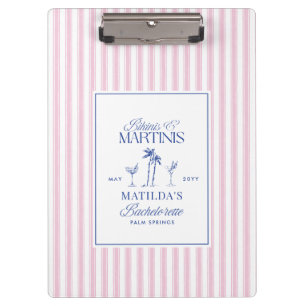 Bikinis and martinis Elegant vintage bachelorette Clipboard