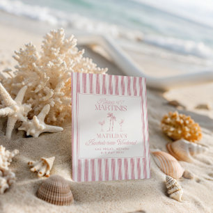 Bikinis and martinis Elegant vintage bachelorette Invitation