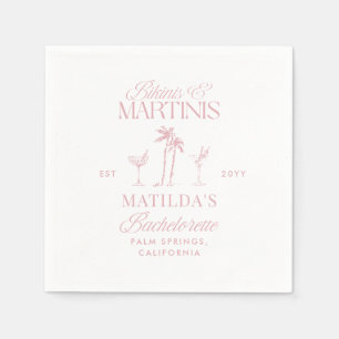 Bikinis and martinis Elegant vintage bachelorette Napkins