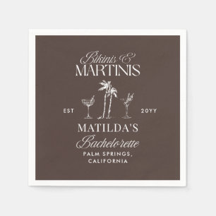 Bikinis and martinis Elegant vintage bachelorette Napkins