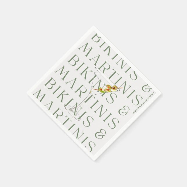 Bikinis and Martinis Napkins (Corner)