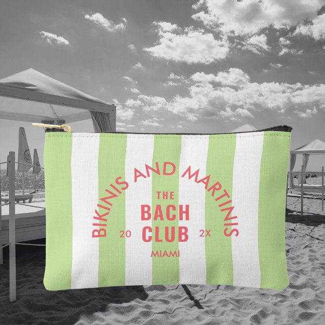 Bikinis And Martinis The Bach Club Green Stripe Accessory Pouch (Creator Uploaded)