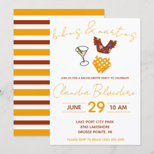 Bikinis and Martinis Themed Bachelorette Party Invitation