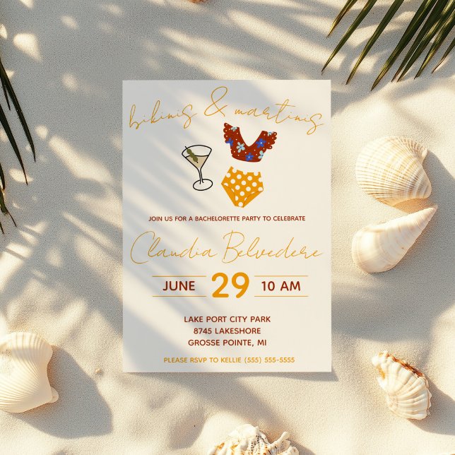 Bikinis and Martinis Themed Bachelorette Party Invitation (Creator Uploaded)