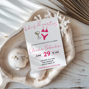 Bikinis and Martinis Themed Bachelorette Party Invitation