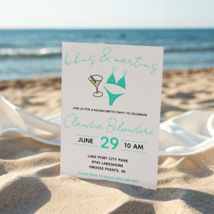 Bikinis and Martinis Themed Bachelorette Party Invitation