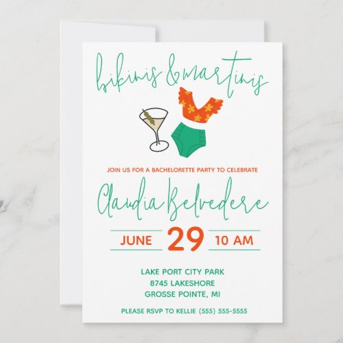 Bikinis and Martinis Themed Bachelorette Party