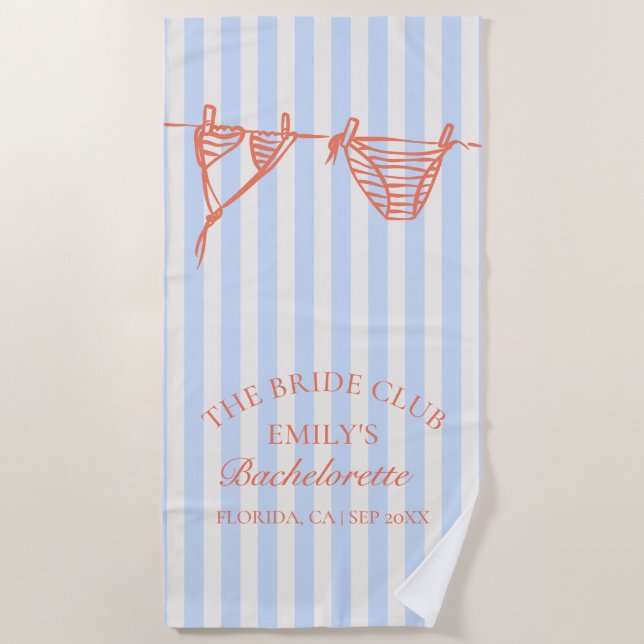 Bikinis Coastal Bachelorette Weekend Beach Towel (Front)
