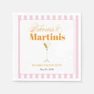 Bikinis & Martinins Bachelorette (Pink & white) Napkins