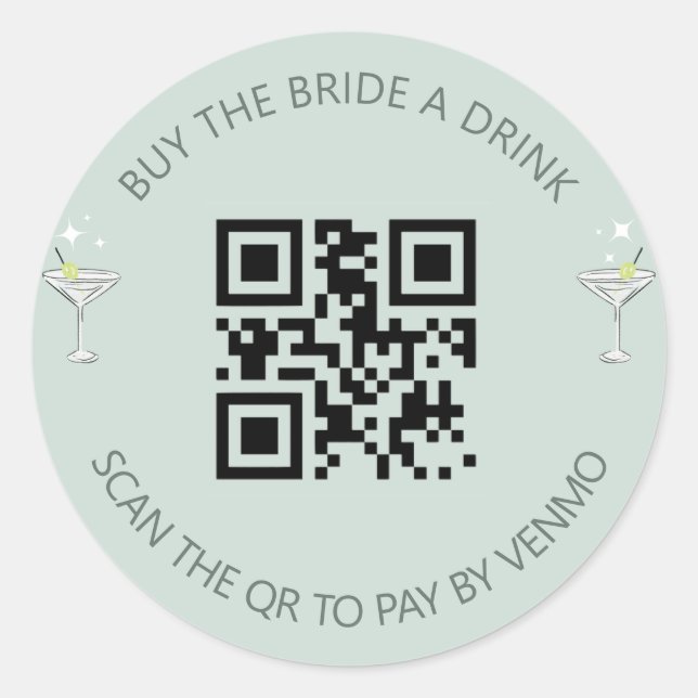 Bikinis & Martinis Bachelorette Drink Sticker (Front)