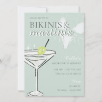 Bikinis & Martinis Bachelorette Party Invitation