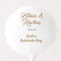 bikinis & martinis bachelorette party name brown 