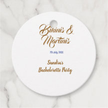 bikinis & martinis bachelorette party name brown
