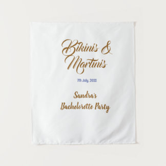 bikinis & martinis bachelorette party name brown  tapestry
