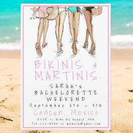 Bikinis & Martinis Bachelorette Party Weekend Invitation
