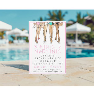 Bikinis & Martinis Bachelorette Party Weekend Invitation