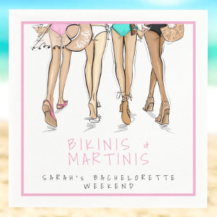 Bikinis & Martinis Bachelorette Party Weekend Napkins