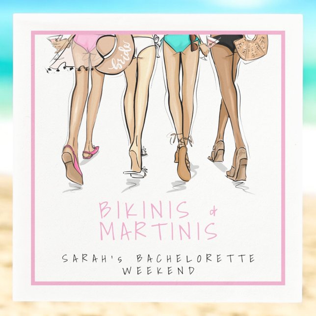Bikinis & Martinis Bachelorette Party Weekend Napkins (Creator Uploaded)