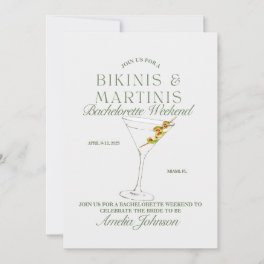 Bikinis & Martinis Bachelorette Weekend Invitation