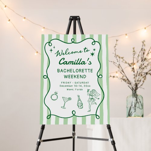 Bikinis &amp; Martinis Bachelorette Weekend Welcome Foam Board