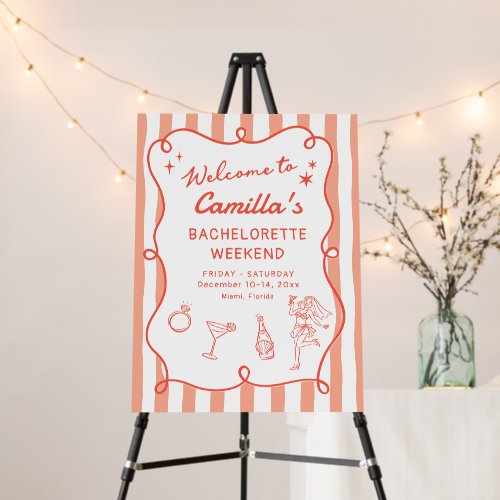 Bikinis &amp; Martinis Bachelorette Weekend Welcome Foam Board